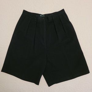 Black Wool Shorts